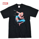 【クロネコゆうパケット便で送料無料】 マーベル Tシャツ MARVEL メンズ スパイダーマン tシャツ レディース キャラクター プリント 半袖 アメコミアベンジャーズ Avengers ヒーロー グッズ 黒 ブラック ペアルック ダンス ストリート ユニセックス 誕生日プレゼント ギフト