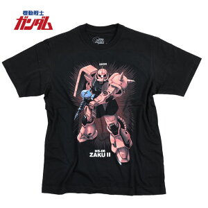 【ネコポス便で送料無料】シャア専用 ザク ガンダム Tシャツ メンズ グッズ 機動戦士ガンダム シャアザク ジオン軍 プリント 逆輸入 アニメ 原宿系 OTAKU ブラック 黒 ストリート ダンス コレクター マニア ギフト 誕生日プレゼント ペアルック