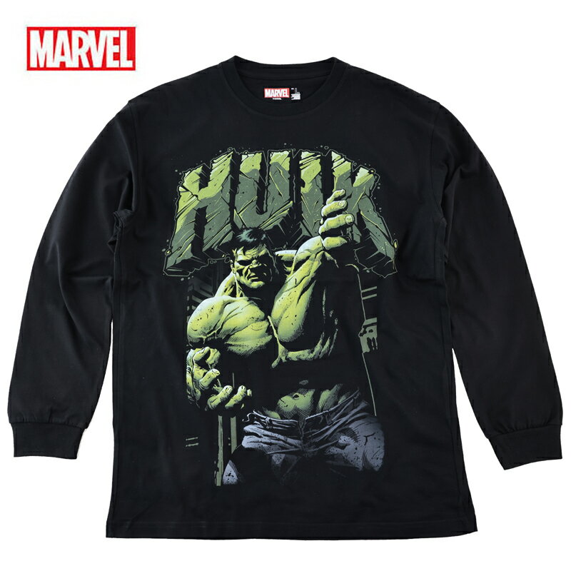 超人 ハルク ロンT MARVEL Tシャツ メンズ マーベル 長袖 スパイダーマン ヴェノム アメコミ アベンジャーズ キャラクター グッズ ストリート ダンス プリント ブラック ペアルック 誕生日プレゼント