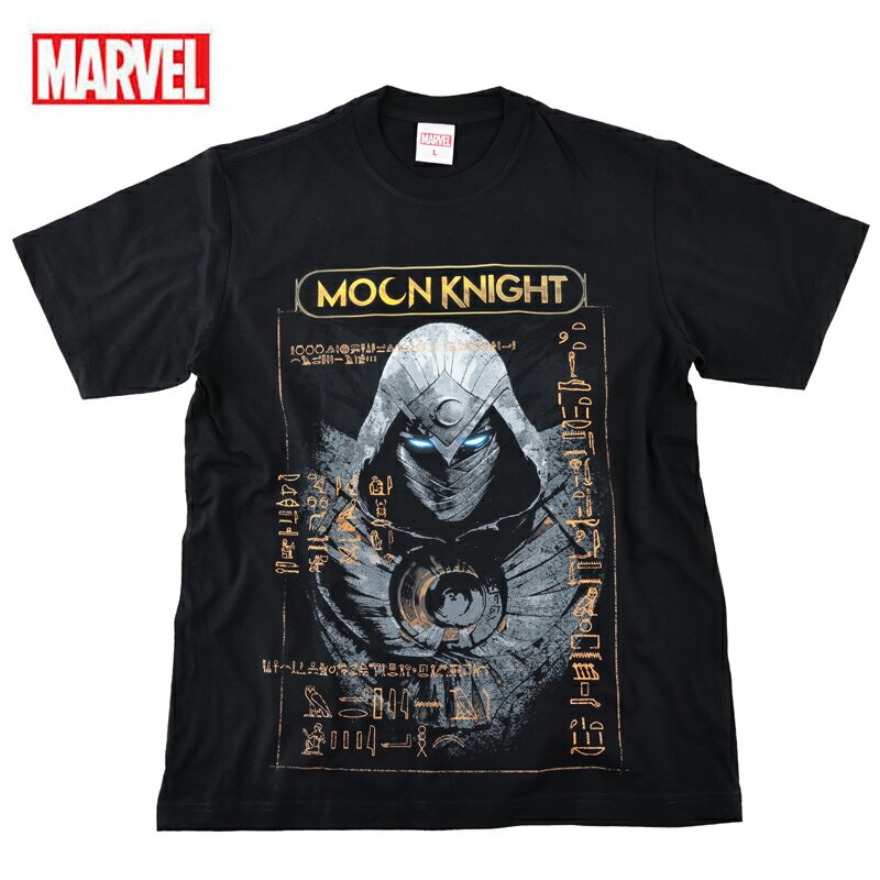 正規品 MARVEL マーベル Tシャツ ムーンナイト tシャツ メンズ MOONNIGHT 半袖 映画T アメコミ アベンジャーズ ドクターストレンジ キャプテンアメリカ キャラクター グッズ ダンス ブラック ペアルック 誕生日プレゼント