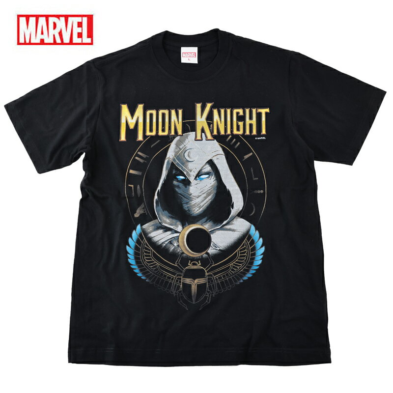 正規品【クロネコゆうパケット便で送料無料】 MARVEL Tシャツ ムーンナイト tシャツ メンズ マーベル MOONNIGHT 半袖 映画T アメコミ アベンジャーズ ドクターストレンジ キャプテンアメリカ キャラクター グッズ ダンス ブラック ペアルック 誕生日プレゼント