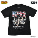 KISS APPAREL kiss Tシャツ メンズ キッス 半袖 レディース 星条旗 バンド ロック メンバー ロゴ フェス バンドTシャツ ジーンシモンズ ポールスタンレ キャラクター グッズ ROCK ダンス ブラック ペアルック 誕生日プレゼント ギフト