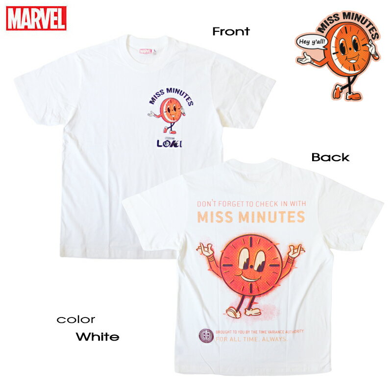 MARVEL マーベル ロキ Tシャツ ミスミニッツ LOKI メンズ 半袖 映画T アメコミ キャラクター tシャツ miss minutes ムーンナイト ファルコン ハルク キャラクター グッズ ストリート ホワイト ペアルック 誕生日プレゼント ギフト