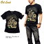 OIL LEAK Tシャツ バイカー スカル ロック メンズ 半袖 プリント 【ROCK バイク tシャツ ブラック】