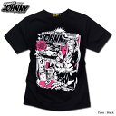 キャラクター プリント Tシャツ メンズ 半袖 tシャツ レディース アメコミ ジョニー おしゃれ かわいい EVERSOUL x jb style コラボ コミック グラフィック イラスト 白 黒 ブラック 杢グレー ペアルック 誕生日プレゼント