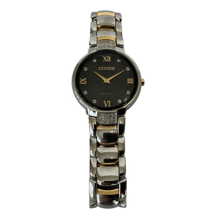 BVLGARI - 【中古】CITIZEN シチズン Eco-DRIVE エコドライブ 8P ダイヤベゼル EX-1464-54E レディースウォッチ 腕時計
