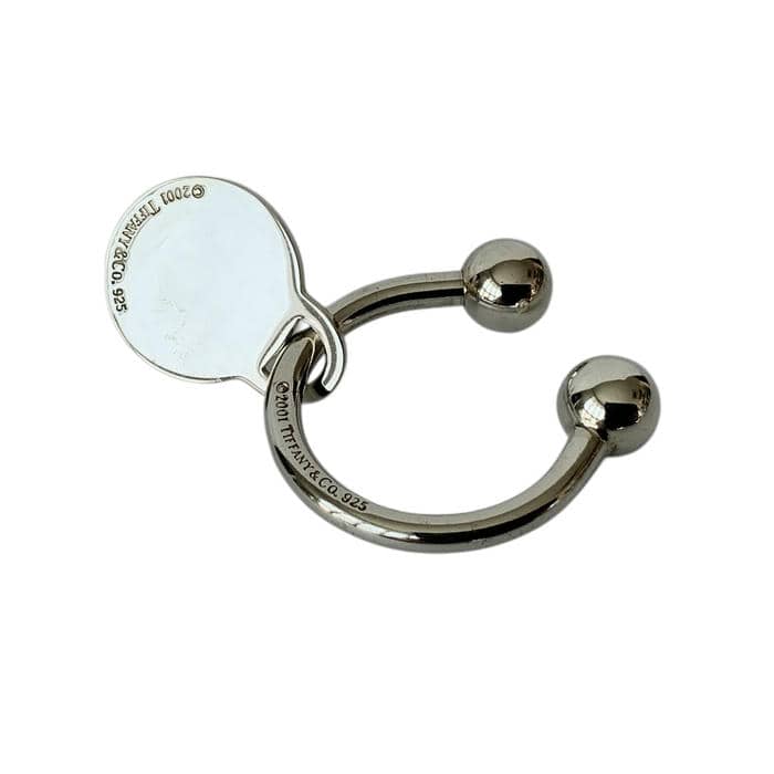 【中古】TIFFANY＆Co. ティファニー ラウンド タグ キーリング キーホルダー SV925 シルバー 小物 アクセサリー