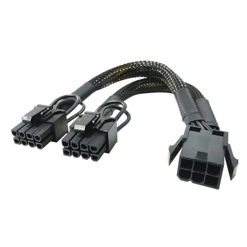 樂天商城 - 【GPU電源分岐ケーブル】新品 PCI-E 電源分岐ケーブル PCI-E 6ピン から PCI-E 8(6+2)ピンx2 へ 20cm スリーブケーブル【管理番号13】