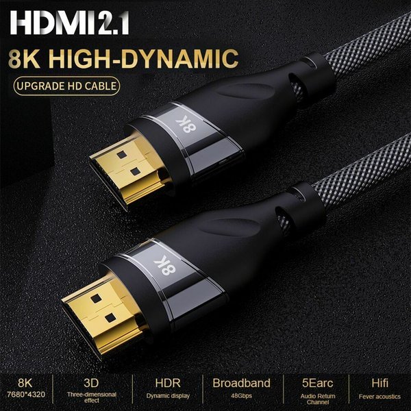 HDMI ケーブル 8K HDMI2.1 ケーブル 48Gbps 対応 Ver2.1 フルハイビジョン 8K/60Hz 4K/120Hz 3D UHD HDR QHD イーサネット対応 ■■■ケーブルの長さ■■■ ・3メートル(Ver.2.1) ■■■発送方法について■■■ 全国送料無料 ■対応規格 HDMI Ver 2.1 ■詳細 HIGH-SPEED / Ethernet / 3D / 4K /8K 対応 プレイステーション3やプレイステーション4 XBOXにも対応 基本的にHDMI端子さえあれば、対応してます。 HDMI2.1 ケーブル：HDMI 2.1ポートで帯域幅を48Gbpsに拡張します。 8K@120Hz、4K@120Hz、UHD、FHD、3D、イーサネット、オーディオリターンチャンネル、HDR 4:4カラーフォーマット、48ビット/px 色深度をサポート。 1080pと同等の4倍のクリア。 HDMI 2.1テクノロジーは、HDMI2.0b/2.0a/2.0/1.4/1.3/1.2/1.1との下位互換性があります。 HDMI 2.1の新しい標準機能で、最先端のオーディオフォーマットと最高のオーディオ品質をサポートします。動的HDRは、現在のHDR10の拡張規格であり、より鮮明な詳細を提供し、写真をよりリアルにします。4K/8K(7680x4320ピクセル)に対応。 ■端子形状 HDMI タイプA ■端子は安心の金メッキ加工 コネクタプラグは錆にも強く、経年変化による信号劣化の心配が少ない金メッキ処理済みの物を使用。アダプタの使用によるノイズを極限まで軽減します。 ■カラー ブラック 注意：モニター発色の具合により、実際の色味と異なる場合がございますHDMI ケーブル 8K HDMI2.1 ケーブル 48Gbps 対応 Ver2.1 フルハイビジョン 8K/60Hz 4K/120Hz 3D UHD HDR QHD イーサネット対応 ■■■ケーブルの長さ■■■ ・3メートル(Ver.2.1) ■■■発送方法について■■■ 全国送料無料 ■対応規格 HDMI Ver 2.1 ■詳細 HIGH-SPEED / Ethernet / 3D / 4K /8K 対応 プレイステーション3やプレイステーション4 XBOXにも対応 基本的にHDMI端子さえあれば、対応してます。 HDMI2.1 ケーブル：HDMI 2.1ポートで帯域幅を48Gbpsに拡張します。 8K@120Hz、4K@120Hz、UHD、FHD、3D、イーサネット、オーディオリターンチャンネル、HDR 4:4カラーフォーマット、48ビット/px 色深度をサポート。 1080pと同等の4倍のクリア。 HDMI 2.1テクノロジーは、HDMI2.0b/2.0a/2.0/1.4/1.3/1.2/1.1との下位互換性があります。 HDMI 2.1の新しい標準機能で、最先端のオーディオフォーマットと最高のオーディオ品質をサポートします。動的HDRは、現在のHDR10の拡張規格であり、より鮮明な詳細を提供し、写真をよりリアルにします。4K/8K(7680x4320ピクセル)に対応。 ■端子形状 HDMI タイプA ■端子は安心の金メッキ加工 コネクタプラグは錆にも強く、経年変化による信号劣化の心配が少ない金メッキ処理済みの物を使用。アダプタの使用によるノイズを極限まで軽減します。 ■カラー ブラック