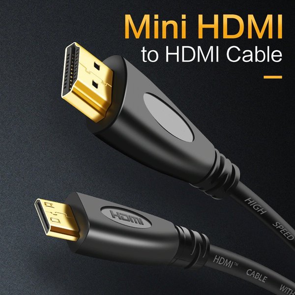 カメラ ・ デジカメ ・タブレット の接続 に！ HDMI - Mini HDMI 変換 HDMIケーブル 1.5メートル 高品質 の高性能 ホワイト ブラック より カラー選択可能！