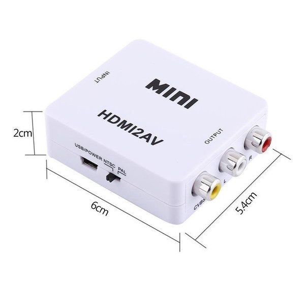 【万能コンバータ】 HDMI【PC/DVD】から AV【TV/モニター】へ出力する為の変換コンバータ コネクタ 【HDMI2AV】
