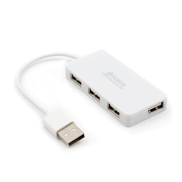 高品質 USBハブ 高速 USB 2.0x4 ポート ハブ バスパワー 対応 電源 不要 色んな製品を 接続 可能 【ホワイト】