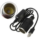 USB ポートから シガーライターソケットに 変換 パソコンのUSBからも使用可能 トラック 12v対応 変換電源 【34cm】