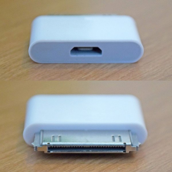 micro USBをiPhone 30ピン端子に変換するアダプター ※micro USBをiPhone4の端子に変換するアダプターになります。 （iPhone4の充電ケーブルを無くした時など、あれば便利商品です。） ■商品について■ ※純正品では無く輸入品になります。注意：モニター発色の具合により、実際の色味と異なる場合がございます micro USBをiPhone 30ピン端子に変換するアダプター ※micro USBをiPhone4の端子に変換するアダプターになります。 （iPhone4の充電ケーブルを無くした時など、あれば便利商品です。） ■商品について■ ※純正品では無く輸入品になります。