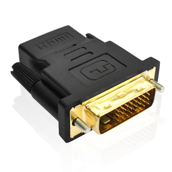 HDMI DVI 変換アダプタ オス-メス DVI-D 24+1 双方向 伝送 1080P 金メッキ (DVI-D 24+1) HDMIメス-DVI 24ピン オス 変換