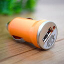 【カラー選択可能】 オレンジカラーなど 車 USB 充電器アダプター シガーソケット シンプルデザインのUSBソケット