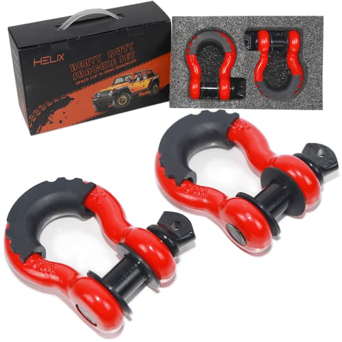 樂天商城 - HELIX 牽引シャックル 2個セット 4.75ton 鍛造シャックル牽引フック Dリング シャックル マウント 二重保護 高強度 車両