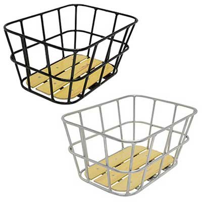 ギザ AL-NR01 ウッドボトム リアバスケット ブラック(BKT09700)