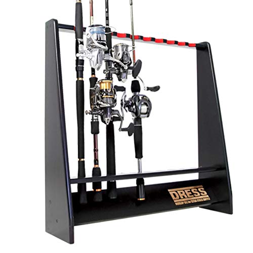 [DRESS]木製 ロッドスタンド 10本 ブラック 竿置き 竿立て 釣り 釣り具 収納 ロッド おしゃれ 部屋 イ..