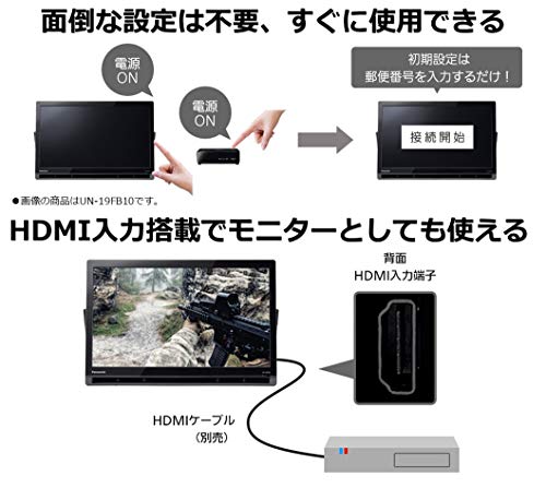エブリデイ・ダイレクトのパナソニック 19V型 ハイビジョン ポータブル 液晶テレビ プライベート・ビエラ ブラック UN-19F10-K｜アングル3