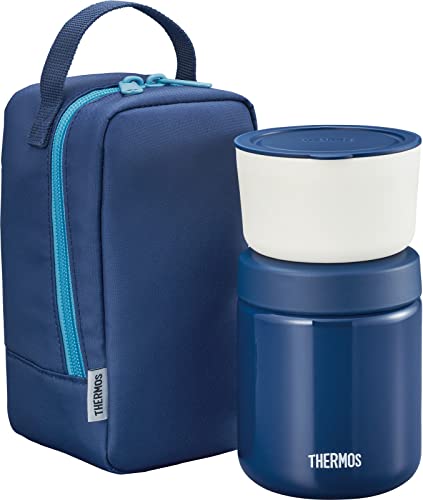 ・ネイビー スープジャー:300ml/おかず容器:250ml JBY-551 NVY・・Color:ネイビー・スープジャーとおかず容器がセットになったランチセット 断熱構造の専用ポーチ付き・セット内容:スープジャー(300ml)、丸型の容器(250ml)、専用ポーチ・サイズ(約):幅9×奥行9.5×高さ17cm、本体重量(約):400g・保温効力:(ポーチなし)56℃以上(6時間)、(ポーチあり)58℃以上(6時間)/保冷効力:12℃以下(6時間)・生産国:中国説明 ●スープジャーと容器がセットになったランチセット ●スープとの自由な組み合わせが楽しめる ●断熱構造の専用ポーチ付き ●ポーチの背面にはサーモス フードコンテナースプーン(APC-160)・スプーン ハシ セット(CPE-001)がすっぽり収まるポケット付き