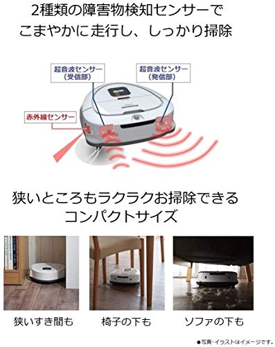 エブリデイ・ダイレクトのパナソニック ロボット掃除機 お掃除ロボット コードレス ルーロミニ RULOミニ ホワイト MC-RSC10-W ハードフロア対応｜アングル3