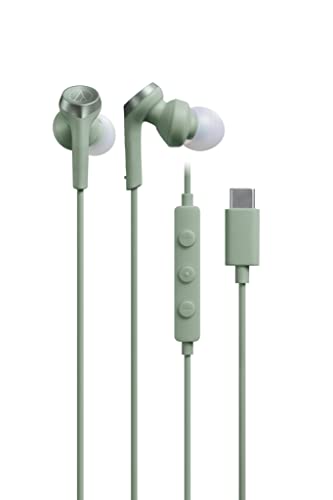 Rakuten - オーディオテクニカ ATH-CKS330C GRイヤホン 有線 1.2m マイク付き USB Type-C 重低音 カナル型 PC Window