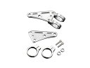 ポッシュ(POSH) バイク用品 マシンドロングヘッドライトステー 2サークルクランプタイプ フォーク径41mm シルバー 030048-03
