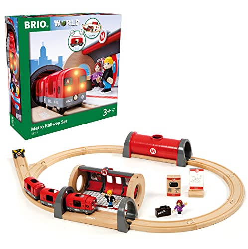 BRIO (ブリオ) WORLD メトロレールウェイセット [全20ピース] 対象年齢 3歳~ (電車 おもちゃ 木製 レール) 33513