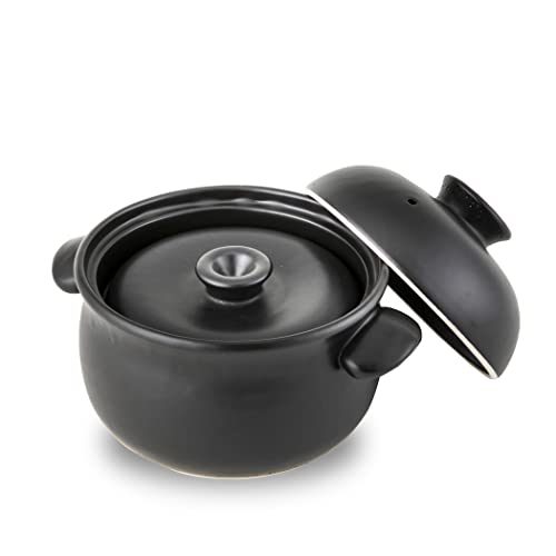 たいせい窯 萬古焼 土鍋 ごはん鍋 3合炊き 黒 / 日本製 直火用 電子レンジ対応 食洗機対応 オーブン対..