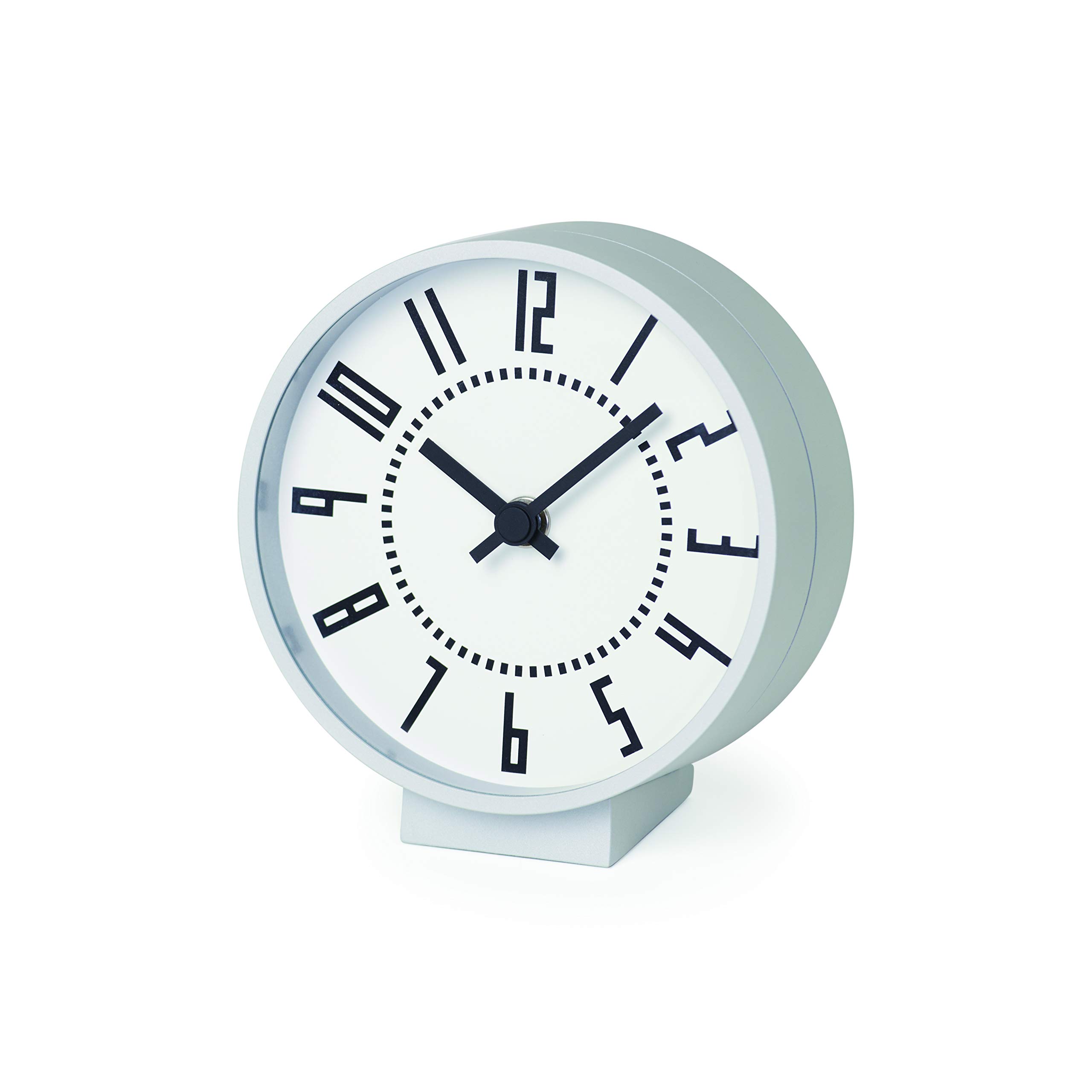 レムノス(Lemnos) 置き時計 アルミ 白 エキクロック Sサイズ eki clock s TIL19-08WHサイズ:w13.0×h14.