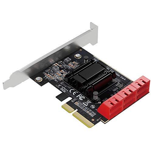 AREA SATA3×6ポート 増設 PCI Express×4ボード 増設ボード 拡張ボード 大型ヒートシンク搭載 ブートドライブ対応 ロープ