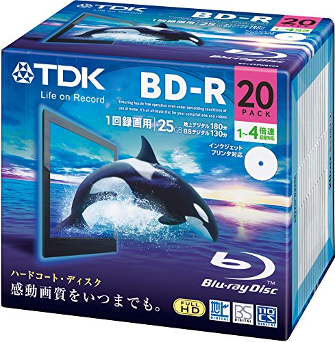 TDK 録画用ブルーレイディスク BD-R 25GB 1-4倍速 ホワイトワイドプリンタブル 20枚 5mmスリムケース BRV25PWB20A TDK 録画用ブルーレイディスク BD-R 25GB 1-4倍速 ホワイトワイドプリンタブル 20枚 5mmスリムケース BRV25PWB20A