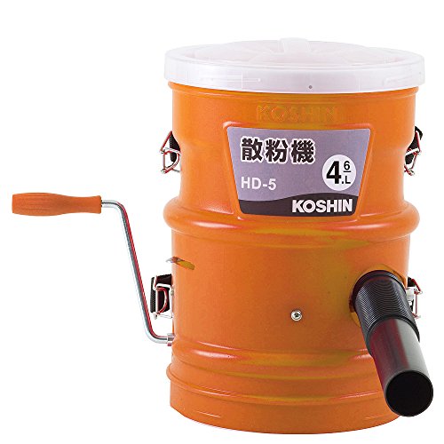 コンプレッション・マルチカラー HD-5・タンク容量:4.6l・製品重量:2.5kg ※蛇腹パイプ、延長パイプ、噴口取付時・散布量(調整シャッター全開時):約400g/分・付属品:延長パイプ×2 / 蛇腹パイプ / y型噴口 / 平枝噴口 / 多口噴口説明 胸掛式で軽くハンドルを回すだけ プラスチック製タンクで軽くて錆びません 3種類の噴口付きで散布場所に合わせて選定できます 吐出量 約400g/分