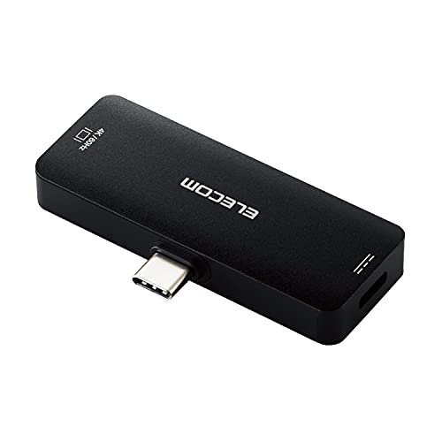 (1) USB-C HDMI 変換 単品・ブラック MPA-CHDMIPDBK・・Style:(1) USB-C HDMI 変換 単品・最大100WのUSB Power Deliveryに対応しています。・本製品の給電専用ポートに、パソコン本体充電用のUSB Power Delivery対応USB Type-C電源アダプタを接続することで、本製品を経由しパソコンやタブレット、スマホなどを充電することができます。・※NINTENDO SWITCH(TM)には対応しておりません。・USB Type-C端子から映像出力が可能なパソコン、タブレット、スマホなどに接続することで、本体を充電しながら映像出力が可能です。・※HDMIからUSB Type-Cへの変換はできません。説明 【 仕様 】 ■コネクタ形状:USB Type-C(オス)-HDMIメス+USB Type-Cメス(充電用) ■規格:HDCP1.4/HDCP2.2 ■対応機種:映像出力に対応したUSB Type‐C端子搭載のパソコン、タブレット、スマホ等/パソコン、タブレット、スマホなどの本体充電が可能なUSB Power Delivery対応USB Type-C電源アダプタ ■対応解像度:4K×2K@60Hz ■外形寸法:約W63mm×D24mm×H9mm ■重量:20g ■動作環境:0~45℃/10~90%RH ■カラー:ブラック ■パッケージ形態:紙箱 ■環境配慮事項:EU RoHS指令準拠(10物質) 【 説明 】 ■最大100WのUSB Power Deliveryに対応しています。 ■本製品の給電専用ポートに、パソコン本体充電用のUSB Power Delivery対応USB Type-C電源アダプタを接続することで、本製品を経由しパソコンやタブレット、スマホなどを充電することができます。 ■※NINTENDO SWITCH(TM)には対応しておりません。 ■USB Type-C端子から映像出力が可能なパソコン、タブレット、スマホなどに接続することで、本体を充電しながら映像出力が可能です。 ■※HDMIからUSB Type-Cへの変換はできません。 ■ドライバ不要で、機器同士を接続するだけで使用可能です。 ■著作権保護技術のHDCP2.2、HDCP1.4に対応しています。 ■4K2K(3840×2160/60Hz)の解像度に対応しています。 ■明暗差を活かした立体感のある映像が表現できるHDRに対応してます。 ■自社環境認定基準を1つ以上満たし、『THINK ECOLOGY』マークを表示した製品です。 ■環境保全に取り組み、製品の包装容器におけるプラスチック重量を、社内基準製品より20%以上削減した製品です。 ■環境保全に取り組み、製品の包装容器が紙・ダンボール・ポリ袋のみで構成されている製品です。 【商品に関するお問い合わせ】 エレコム総合インフォメーションセンター TEL. 0570-084-465 FAX. 0570-050-012 受付時間 / 10:00~19:00 年中無休