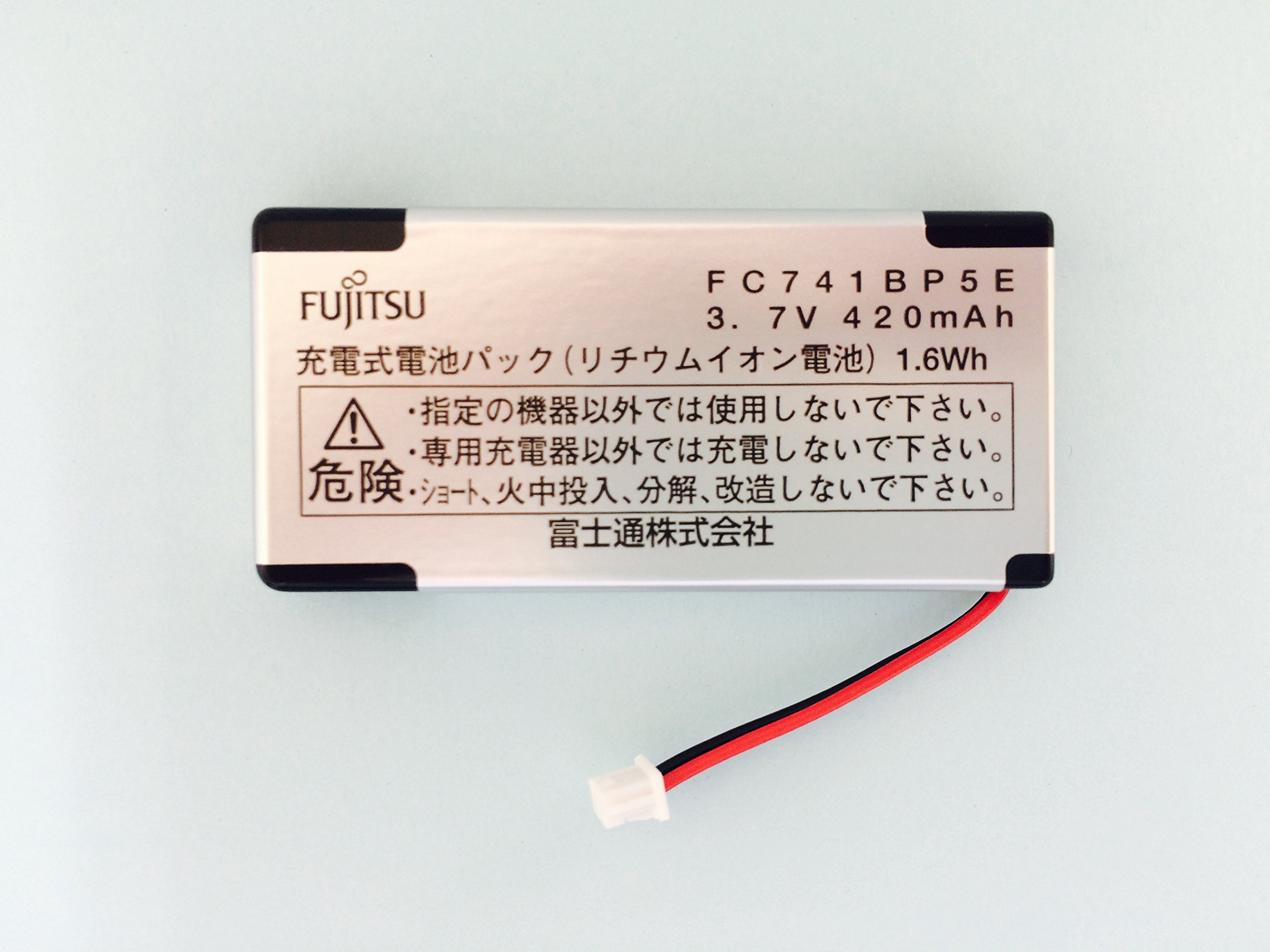 品番：FC741BP5E・電圧：3.7V・容量：420mAh・電力量：1.6Wh説明 コードレス電話機用電池パック。 適合コードレス電話機：FC741C4E、FC741E2E