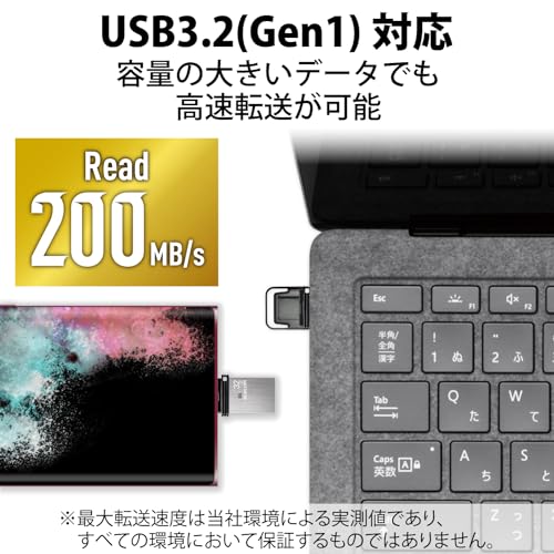 ���쥳�� USB���� 32GB USB3.2��Gen1�� Type-C ����å׼� ����С� MF-CAU32032GSV