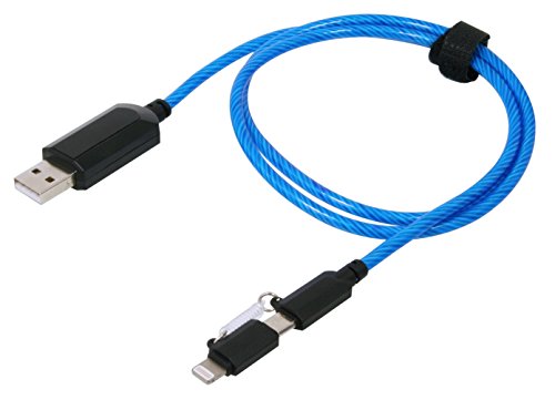 藤本電業 F.S.C. 2WAY 光る イルミネーション ケーブル 2.4A ブルー CK-L06BL 藤本電業 F.S.C. 2WAY 光る イルミネーション ケーブル 2.4A ブルー CK-L06BL
