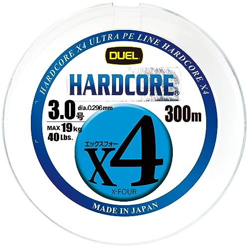 DUEL (デュエル) PEライン 釣り糸 HARDCORE X4 【 ライン 釣りライン 釣具 高強度 高感度 】 3.0号 300m 5色/