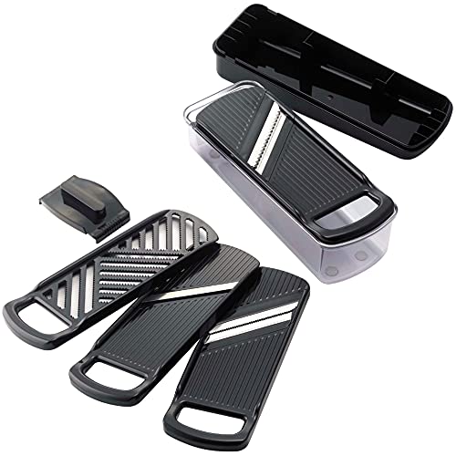 下村企販 [スゴ切れ] 4種の下ごしらえができる スライサーセット 【日本製】 時短調理 コンパクト収納 スライス/千切り/ツマ切り/おろし 安