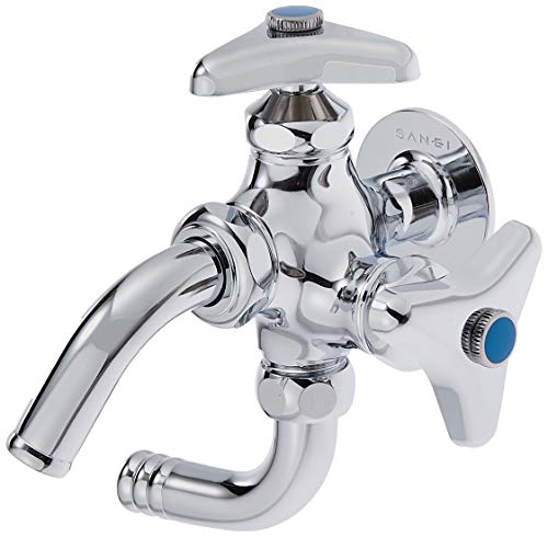 SANEI (サンエイ) 散水用 万能二口横水栓 呼び13 散水ホース接続 吐水パイプ回転 水道 蛇口 二股 二口..