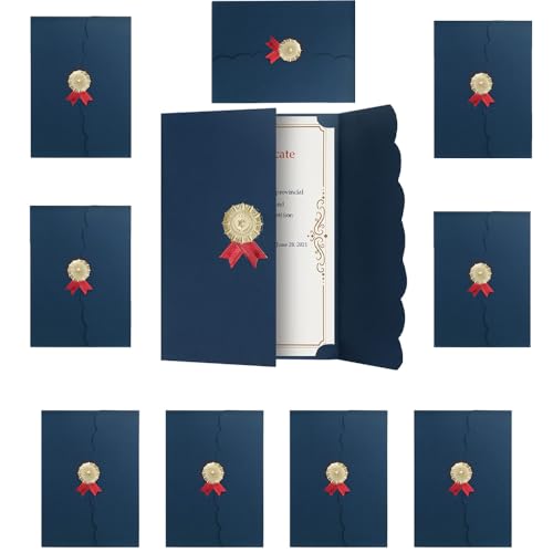 10冊セット A4 証書ファイル 賞状ホルダー 三つ折り 感謝状 卒業証書 証書入れ 賞...