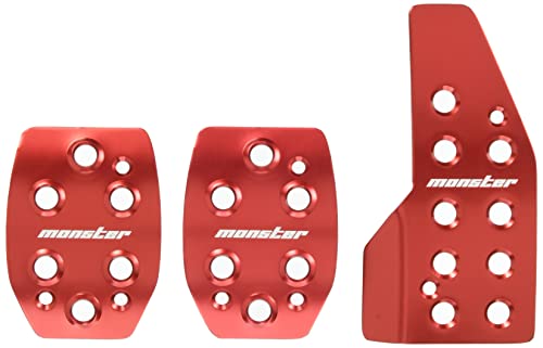 MONSTER SPORT スポーツドライビングペダルカバー/レッドアルマイト アルト ワークス HA36S ハスラー MR31S ワゴンR M