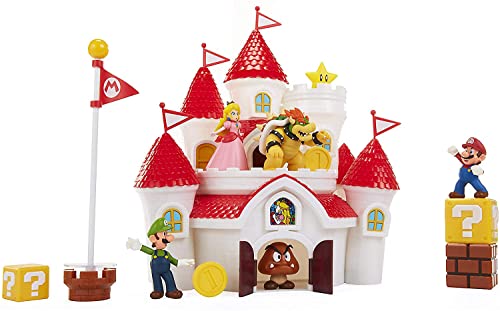 Jakks Pacific Nintendoスーパーマリオデラックス マッシュルームキングダムキャッスル マリオ ルイージ ピーチ姫 クッパ プ