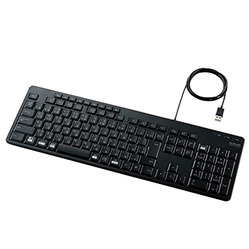 Rakuten - エレコム 有線 フルキーボード 静音設計 抗菌 ブラック TK-FCM114SKBK