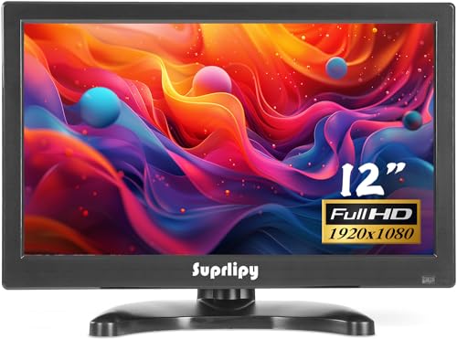 ブラック/12インチ/SY12B・Size:12インチ・パッケージ個数:1・【FHD 1080P小型モニター】鮮明な1920x1080の解像度を誇るSuprlipy12インチFHD IPSモニターで、あなたの視聴体験を向上させましょう。アス...