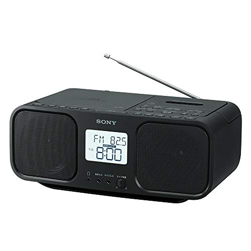 ソニー CDラジオカセットレコーダー CFD-S401 : FM/AM/ワイドFM対応 大型液晶/カラオケ機能搭載 電池駆動可能 ブラック CF