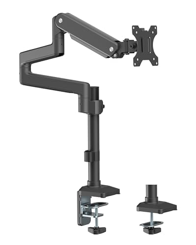 EastForce 自由自在 8関節ロングモニターアーム 17〜32インチ 耐荷重2〜8kg シングル VESA規格 ケーブル収納 ブラック