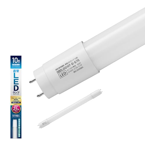 アイリスオーヤマ LED蛍光灯 LED直管ランプ グロー直管 10形 昼光色 LDG10T・D・5/75 工事不要