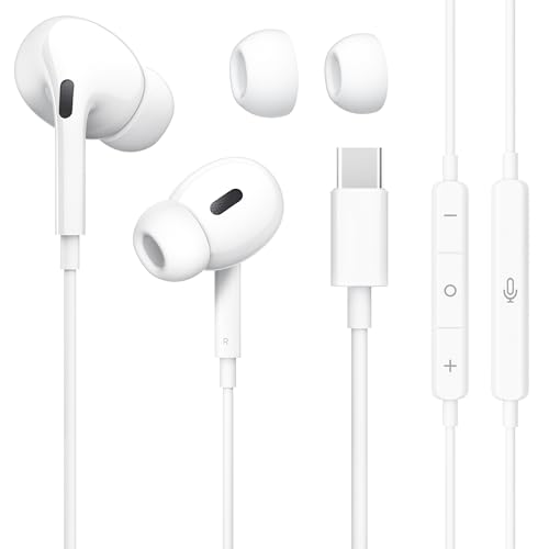 Sound-Isolating Type - イヤホン 有線 タイプc【2026新バージョン HIFI クリア通話】 有線イヤホン type-c 雑音なし 絡み防止 音量調節 iPhone1